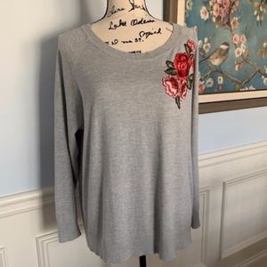 Long Sleeve Scoop Crew Neck Sweater Sz OX